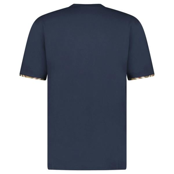 Burberry 'Ellison' Organic Cotton Check Sleeve Navy - chancefashionco