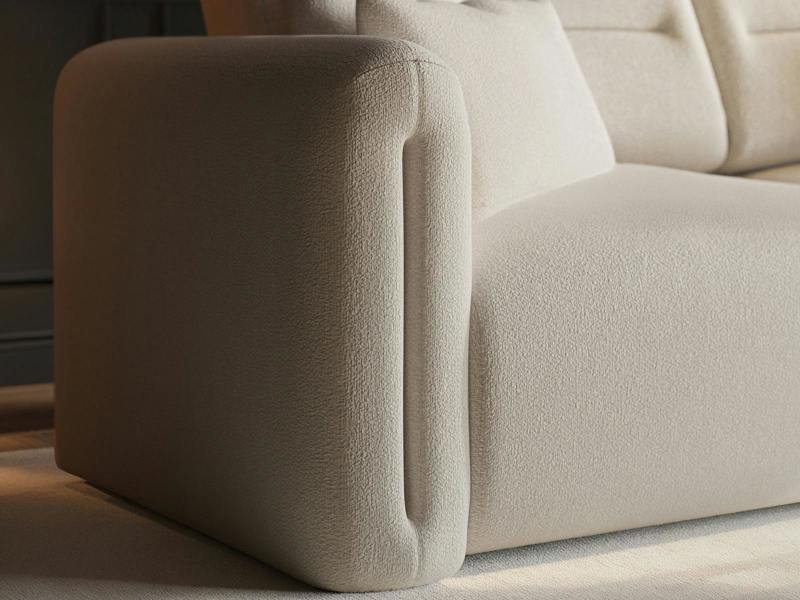 SOLACE+CO Mabel 3 Seater Sofa Beige Chenille