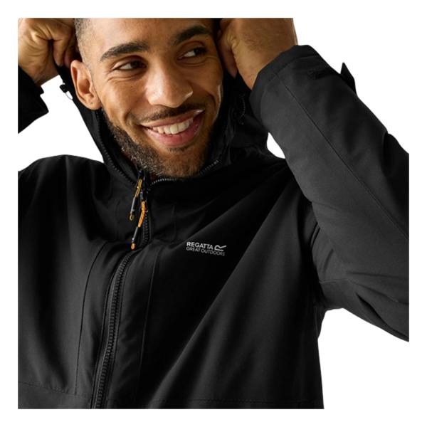 Regatta Mens Hoscar Waterproof Insulated Jacket - Black/Burnt Henna - 