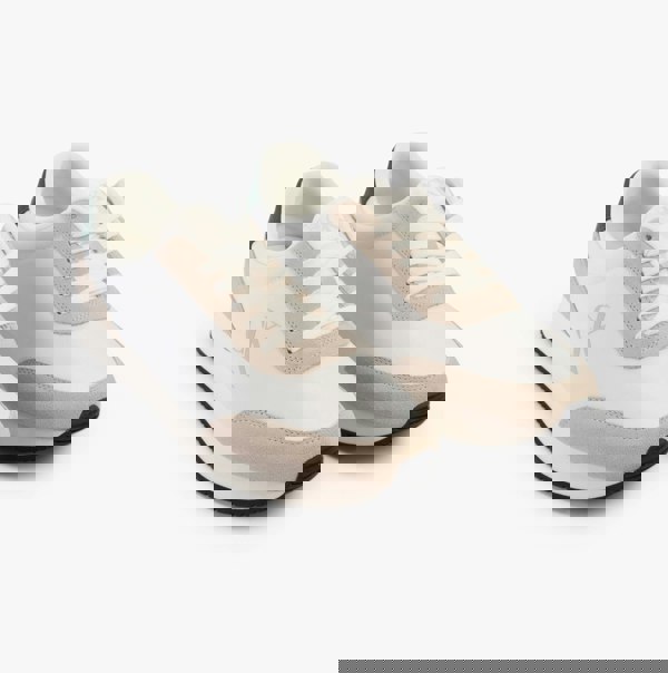 Calvin Klein RETRO RUNNER ICONIC Mens Trainers B White/ Ck Black/ Green Palm
