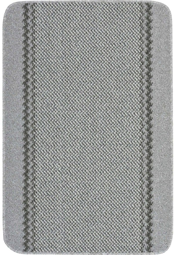 Machine Washable Design Mats | Grey Bordered Line | The Rugs
