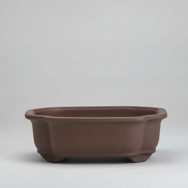 Yorkshire Bonsai 20cm Unglazed Bonsai Pot | Floral | 20cm x 17cm x 8cm | Brown