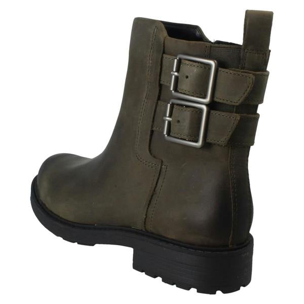 Clarks Ladies Clarks Buckle Detailed Zip Fastening Leather Ankle Boots Orinoco2 Bay