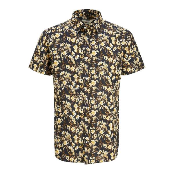 Jack And Jones Mens Floral Regular Summer Shirt - Night Sky - 