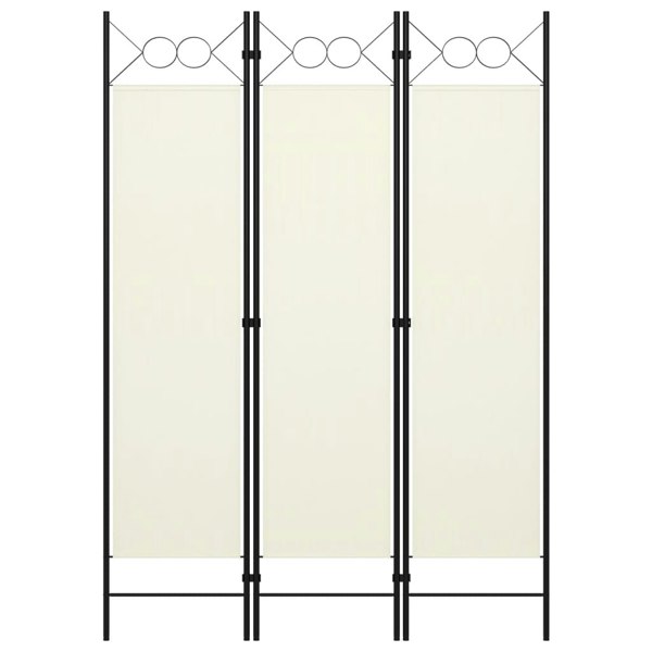 Berkfield 3-Panel Room Divider Cream White 120x180 cm