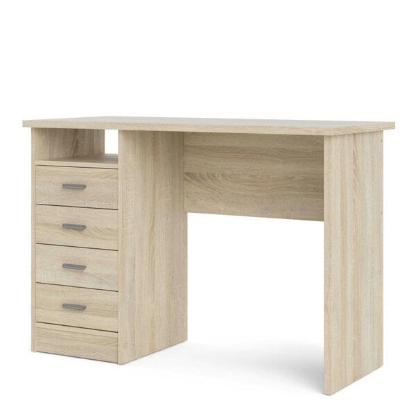 Wyld Haus Billabong Natural Oak Wood 4 Drawer Office Desk