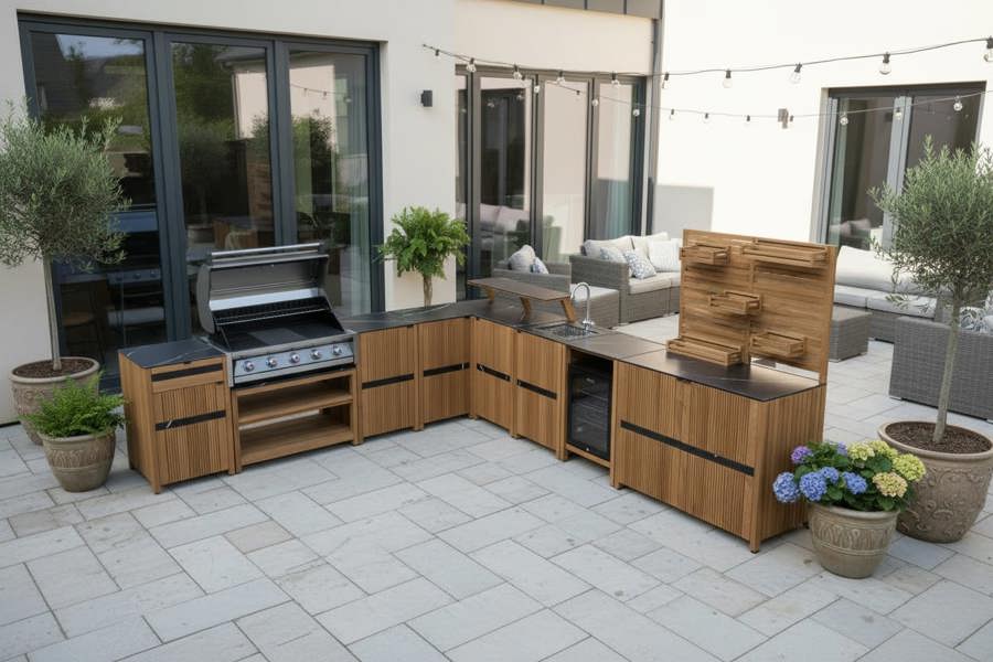 Ocean Designs Avellino Teak Outdoor Kitchen Set 3