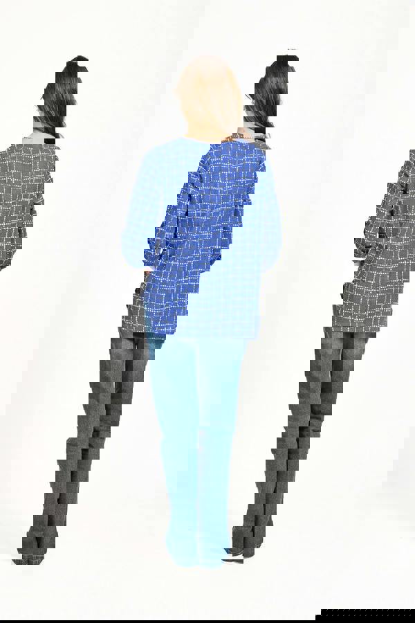 Dotted Check Print Top