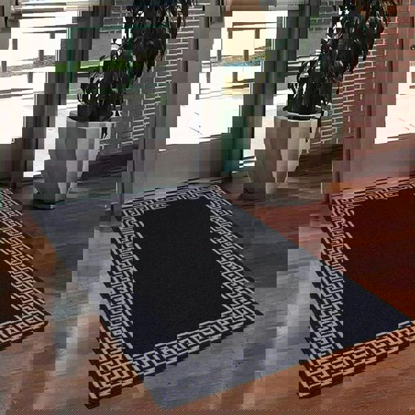 Greekey Gel Mat - Black Grey