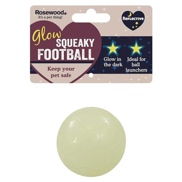 Rosewood Glow In The Dark Football Dog Toy