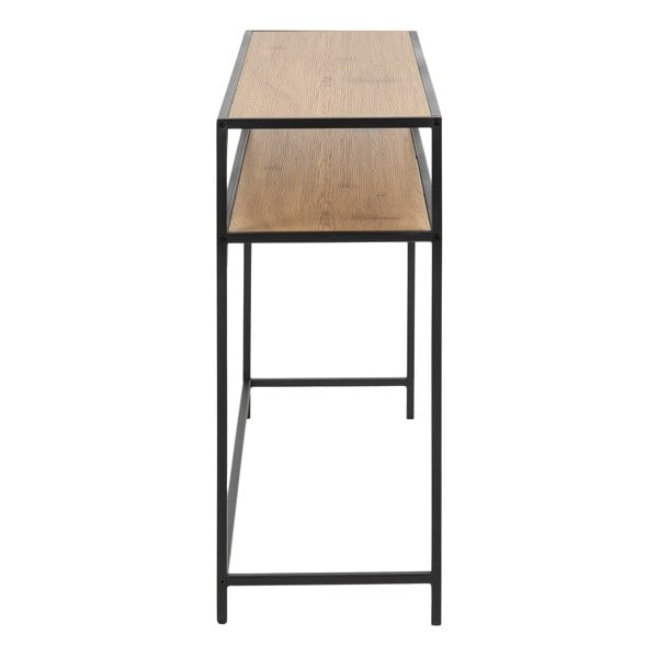 Furniture To Go Seaford Black Metal Console Table With Oak Top