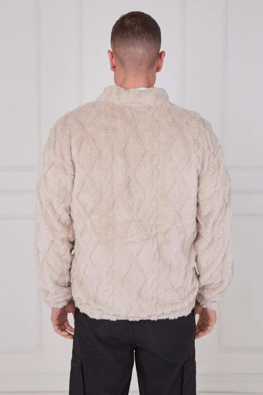 Luxe Textured Faux Fur Zip Jacket