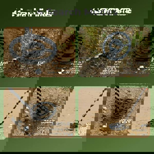 Traderight Metal Detector Professional Waterproof for Beginner 4 Search Mode