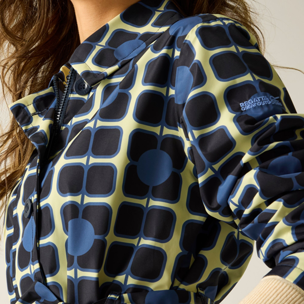 Regatta Womens Orla Kiely Waterproof Trench Coat - Navy