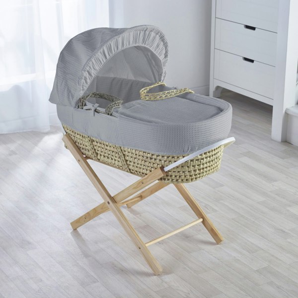 Kinder Valley Grey Waffle Moses Basket Bedding Set