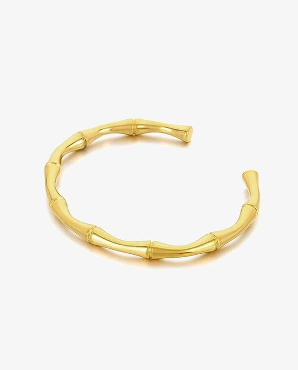 Elk & Bloom 14k Gold Band Bamboo Stackable Bangle