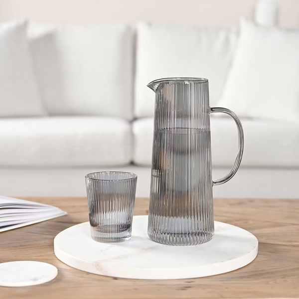 Hestia Grey Ribbed Jug