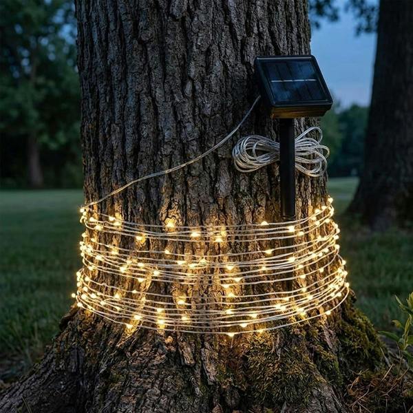 Solar Outdoor Warm White Firefly Fairy Lights 50 Lights Per String