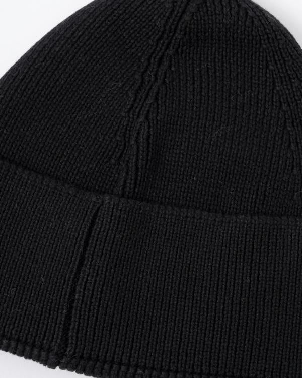 close up of a HUGO Xential Mens Beanie in Black 001