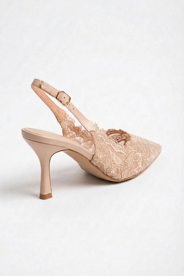 ikrush Odette Floral Lace Pointed Toe Heels