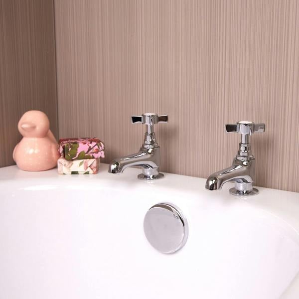 Flode Skuleberget Traditional Bath Taps - Polished Chrome Finish