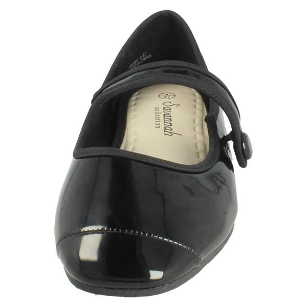 Savannah Ladies Savannah Flat Elasticated Strap Slip On Smart Shoes F80584