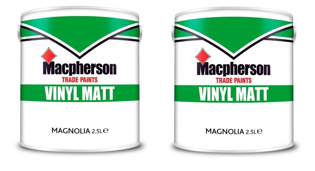 Macpherson Trade Vinyl Matt Magnolia Paint 2.5L Pack of 2