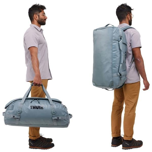 Thule Chasm 70L Duffel Bag Pond Grey Travel Luggage Backpack Recycled