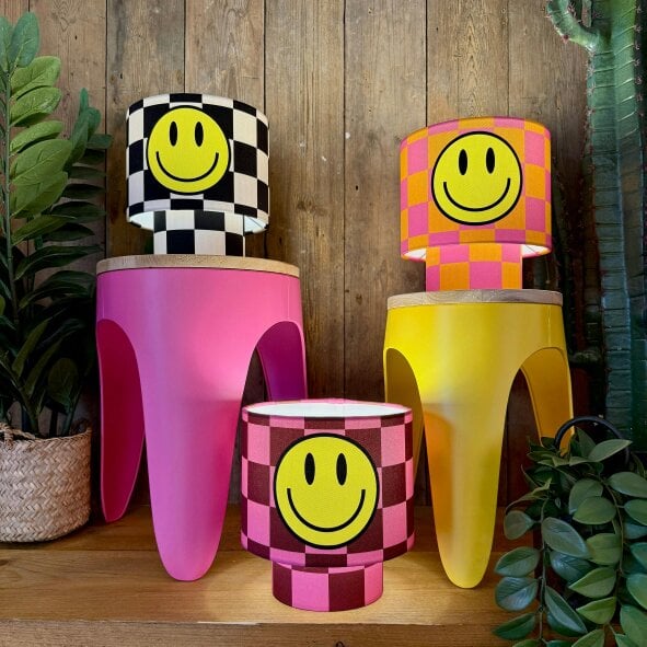 Love Frankie Checkmate Smiley Glow Lamps in Tutti Frutti