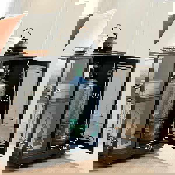 Aglaea Side Table With Storage, Black-Weilai Concept-Weilai Concept