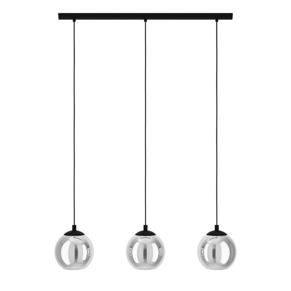 Pagazzi Lighting Aleksander 3 Light Black & Smoked Glass Pendant Ceiling Light