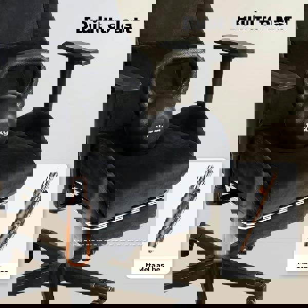 Levede Office Desk Chair Gaming Recliner Adjustable Height with Footrest Black