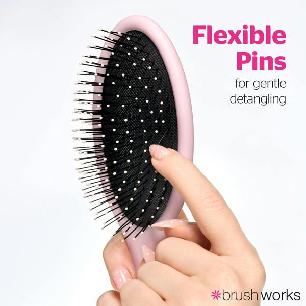 Brushworks Professional Oval Detangling Hair Brush - Pink