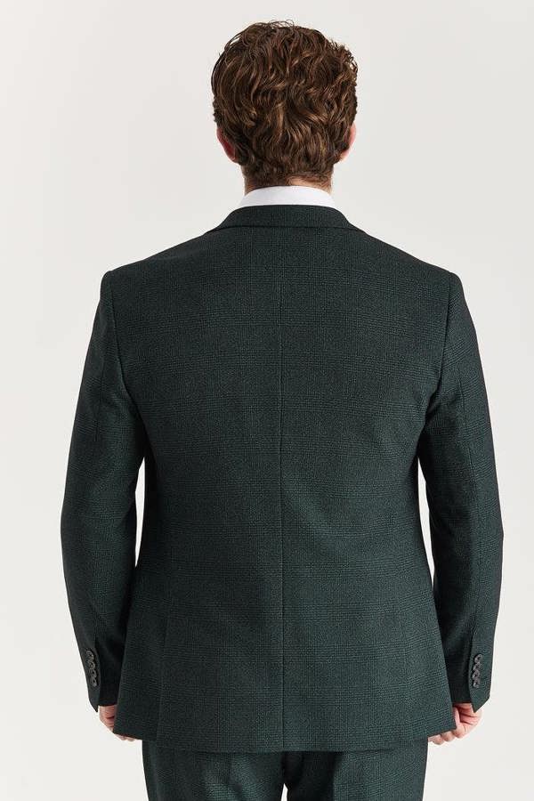 Infinity Leather Men's Green Suit Blazer Prince Of Wales Formal Blazer