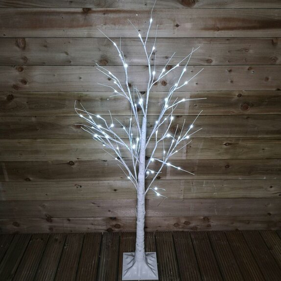 Samuel Alexander 1.5m (5ft) Indoor Outdoor Christmas Lit Birch Tree with 64 Ice White LEDs
