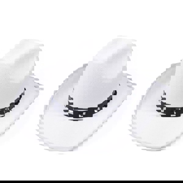Bristol Novelty Unisex Adults Studded Cowboy Hat - White