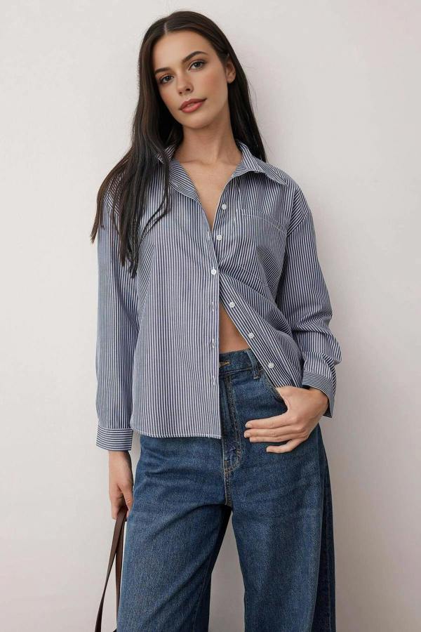WOVCOR Striped Oversize Shirt