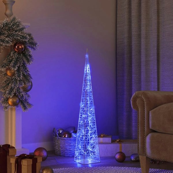 Berkfield Acrylic Decorative LED Light Cone Blue 90 cm