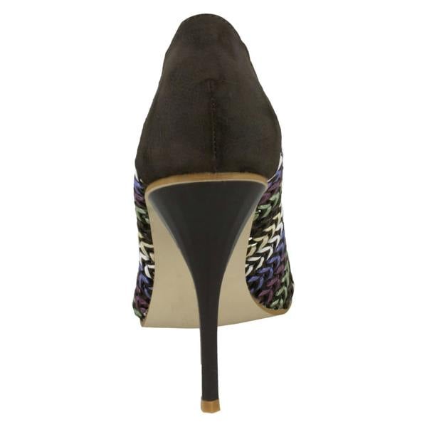 Spot On Ladies Spot On Heeled Peep Toe Court Shoe