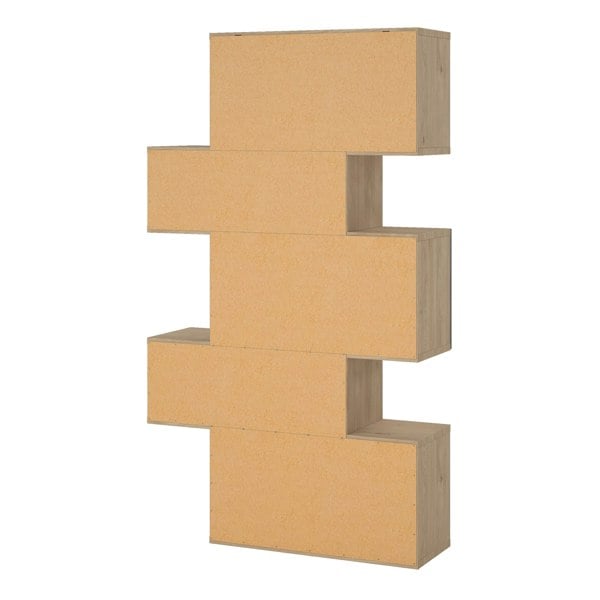 Furniture To Go Maze Asymmetrical Bookcase with 3 Doors in Jackson Hickory and Concrete