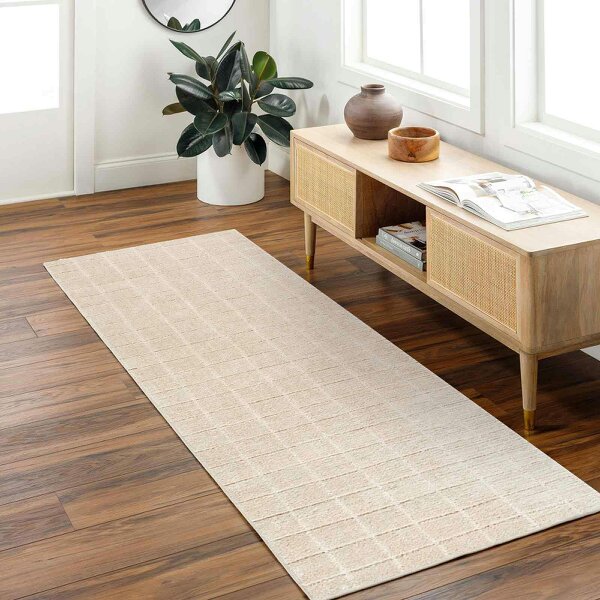 Livabliss Our Pnw Home Cascade-Modern Beige Brown Graphic High Pile Rug - 80 x 220 cm