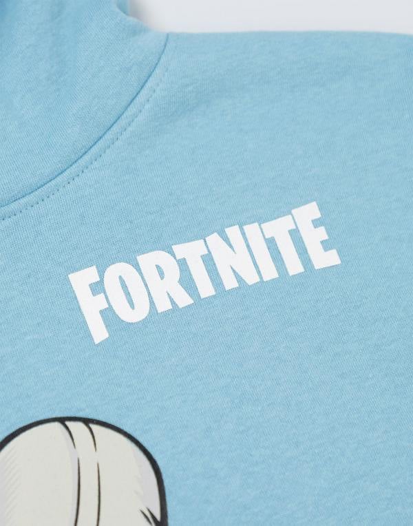 Vanilla Underground Fortnite Unisex Kids Blue Logo Hoodie