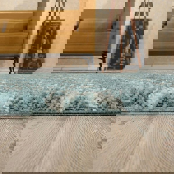 Shaggy blue rug High Quality Elegant Moroccan Pattern