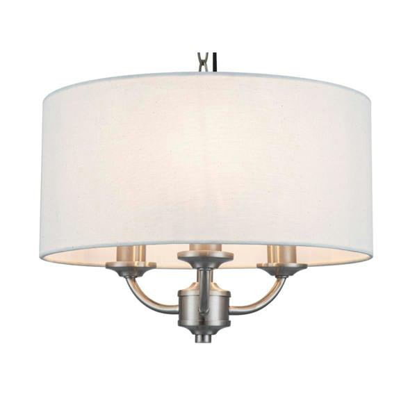 COSYLYTE Winston 3 Light Faux Linen Shade Pendant Light