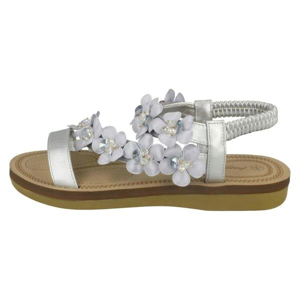 Anne Michelle Ladies Anne Michelle Flower Trim Sandals