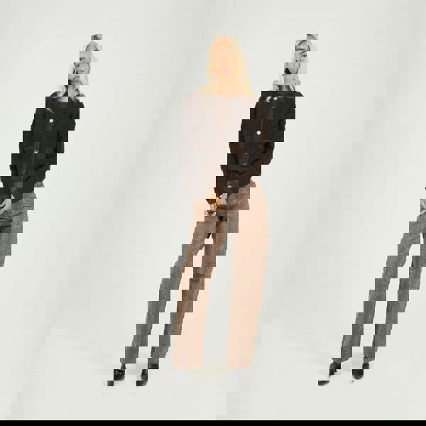 Brave Soul Chocolate Button Through Boucle Cardigan - Chocolate Image 3