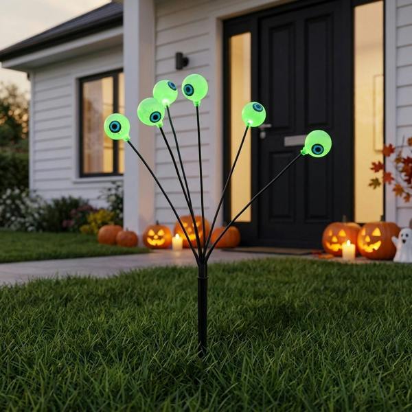 Garden Greatness 6-Stem Halloween Eyeball Stake Light