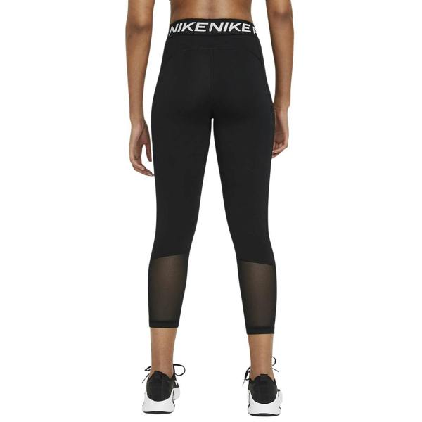 Nike Pro Black Mid-Rise Crop Mesh Panel Leggings