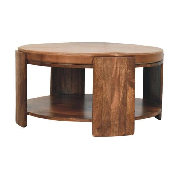 Artisan Furniture Solid Wood Savoy Leather Coffee Table