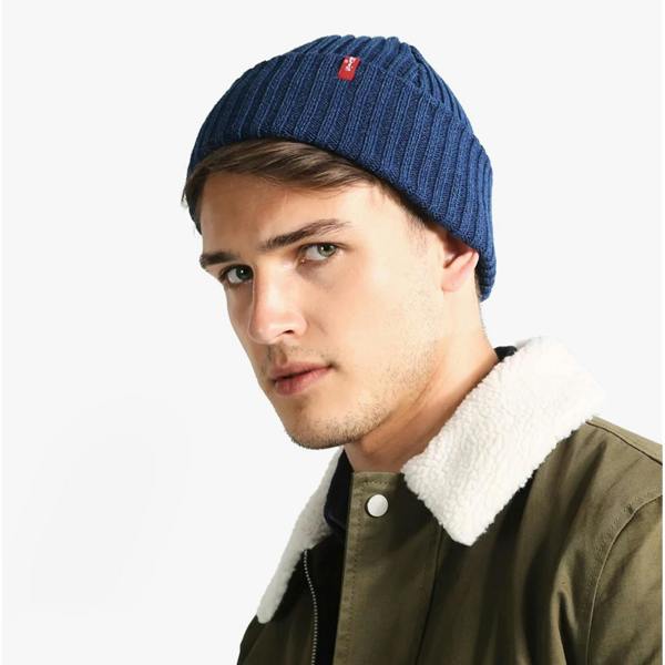 Levis RIBBED Hat Beanie Hat   in  Blue